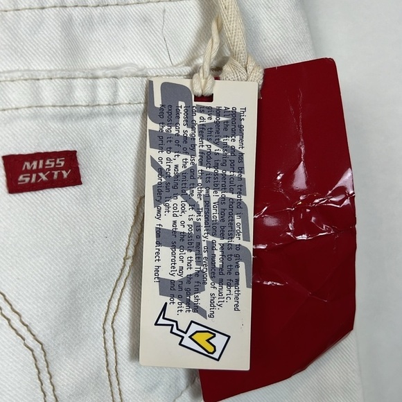 NWT Miss Sixty White Jeans Straight 27 Vintage Y2K 00’s Mid Rise - Picture 7 of 11